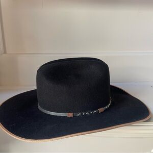 Resistol Black Cowboy Hat XX Premium Wool Self Conforming 6 7/8 Made in Texas